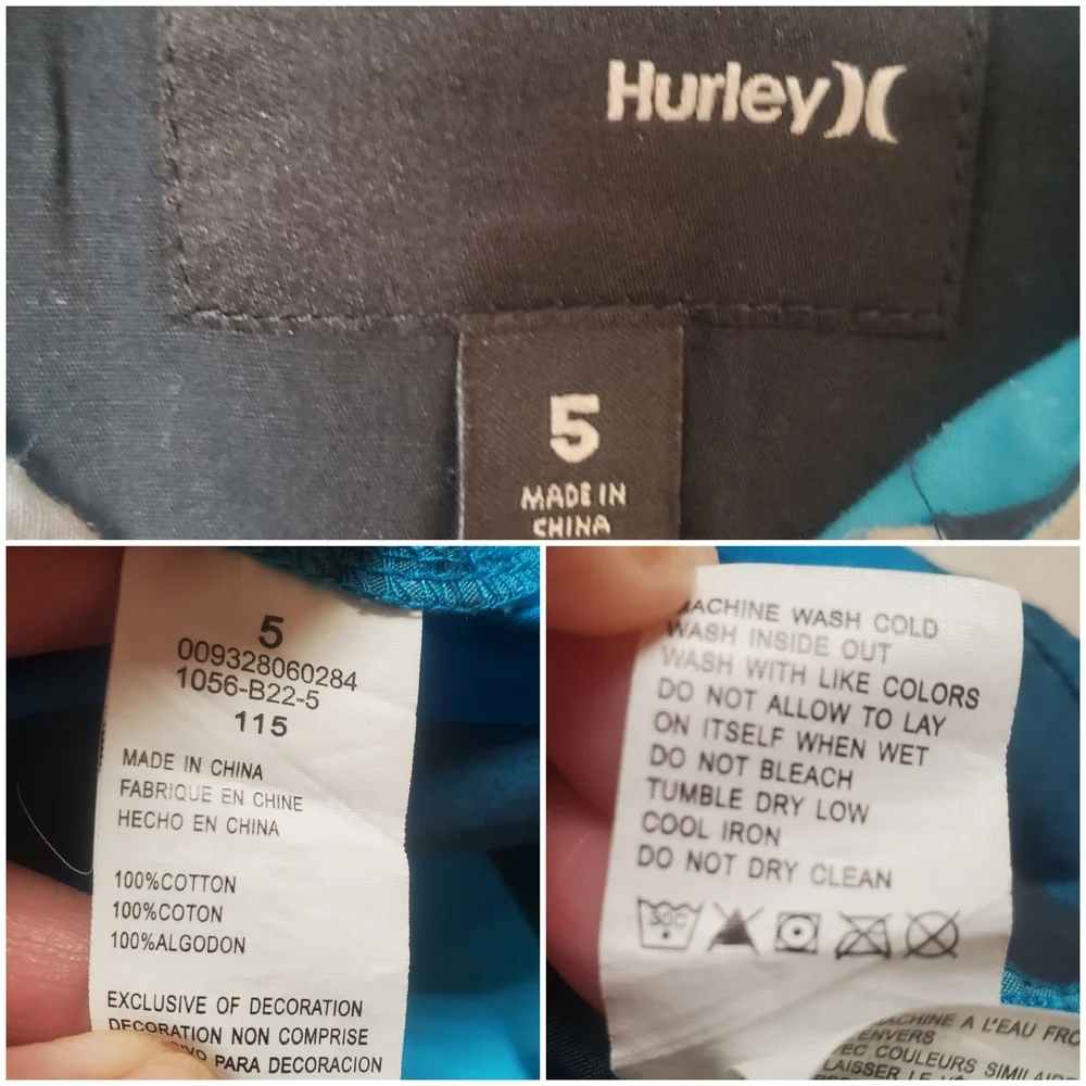 2 Boy's Size 5 Button Down Shirts. Tommy Hilfiger & Hurley. Short Sleeve - Picture 4 of 11